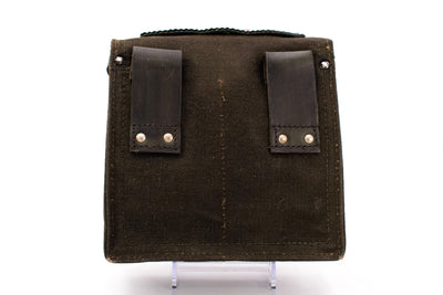 French radio operator's bag in green/brown with "deer" embroidery pattern