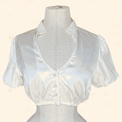 White Kruger Collection Dirndl blouse 1002, size 36, made of 100% polyester.