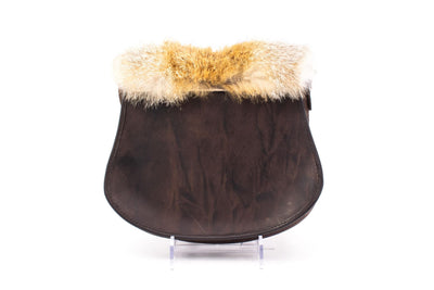 Kilt handbag in brown with fox fur, ring closure and floral element