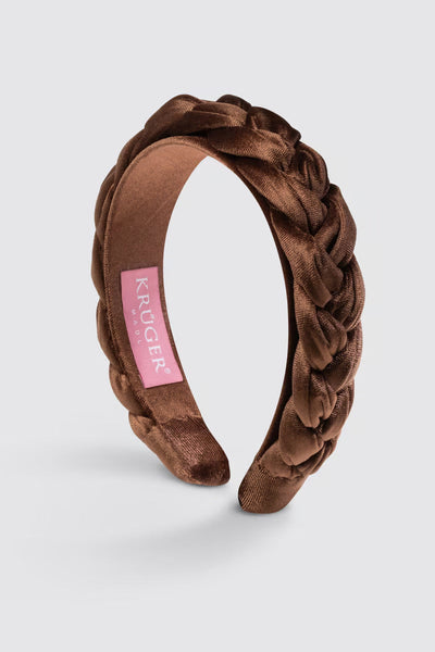 Braided Velvet Headband (red)