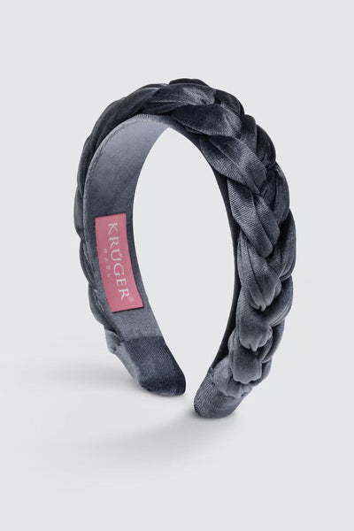Braided Velvet Headband (blue)