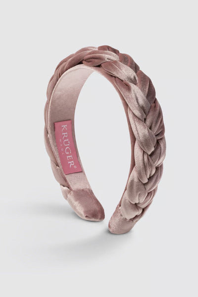 Braided Velvet Headband (pink)