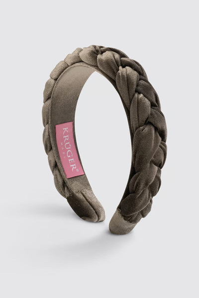 Braided Velvet Headband (olive)