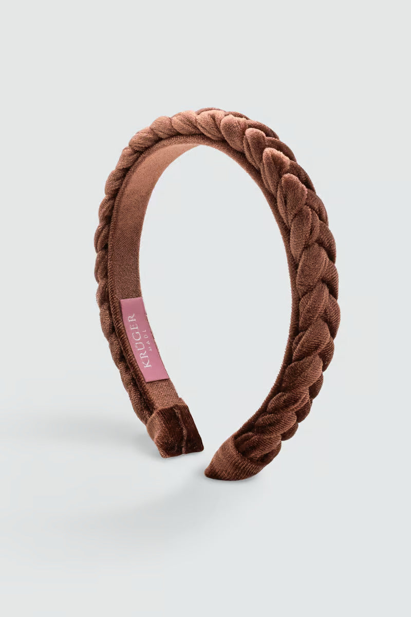 Narrow Velvet Headband (brown)