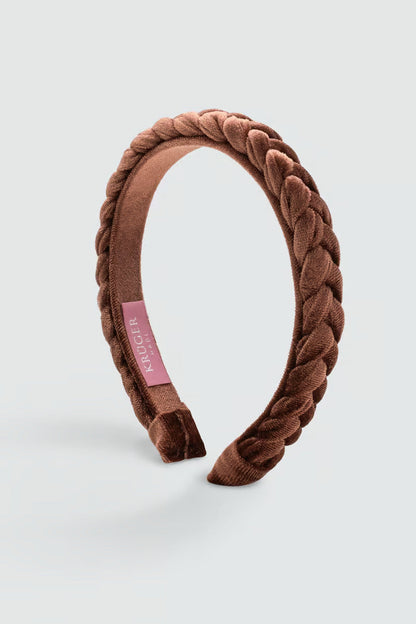 Narrow Velvet Headband (brown)