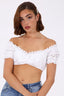 Kruger Dirndl Blouse "Snow Flower" white (38) closeout