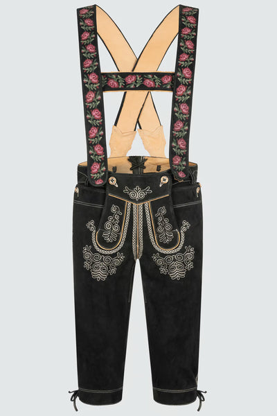 Kruger Men's Knee-length Lederhosen "Swabian" beige black (size 48)