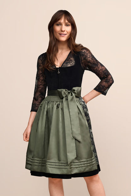 Kruger Ciara Midi Dirndl, Black — 60cm 2pc Set