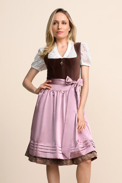 Kruger Midi Dirndl 2pcs. 60cm "Cerys" brown (34,36)