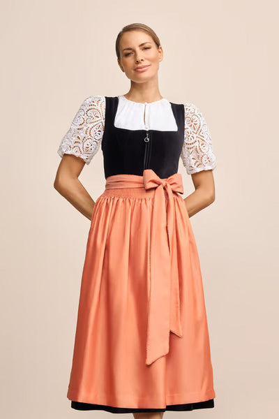 Kruger Long Dirndl 2pcs. 80cm "Jacinta" black