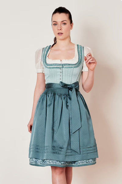 Kruger Midi Dirndl 2pcs. 60cm "Nikki" turquoise
