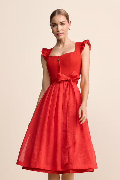 Kruger Long Dirndl 2pcs. 70cm "Padme" red