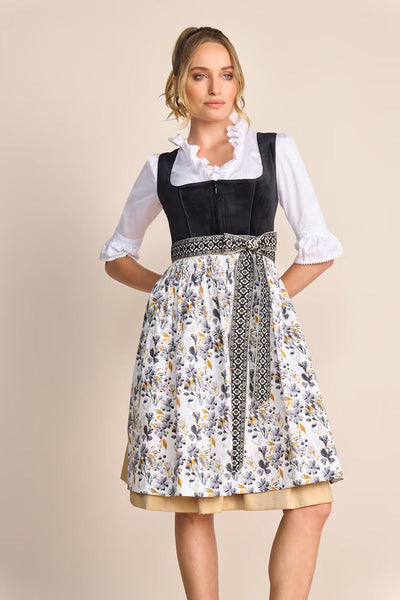 Kruger Midi Dirndl 2pcs. 60cm "Lona" black (36,38,44,46) closeout