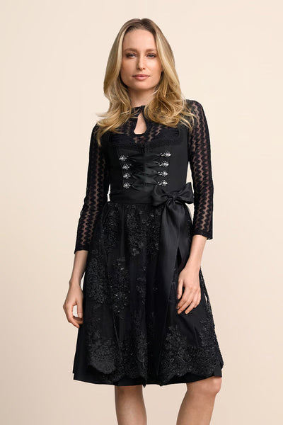 Kruger Long Dirndl 2pc 70cm "Ziska" black (size 36)