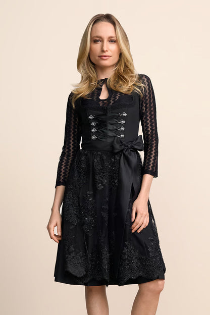Kruger Long Dirndl 2pc 70cm "Ziska" black (size 36)