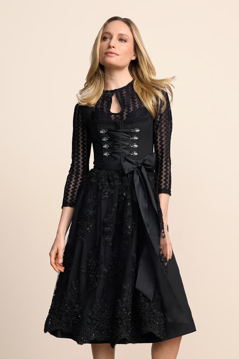 Kruger Long Dirndl 2pcs. 70cm "Odile" black