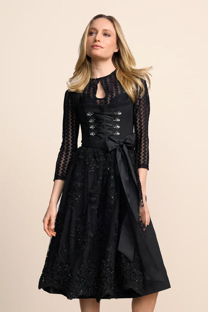 Kruger Long Dirndl 2pcs. 70cm "Odile" black