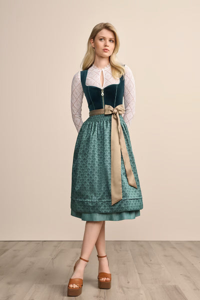Kruger Midi Dirndl 2pcs. 70cm "Fadia" green (size 40)