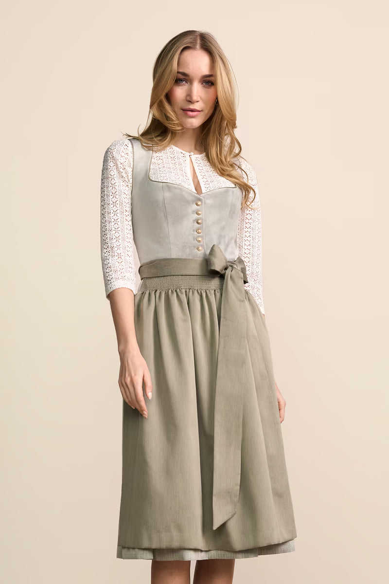 Kruger Long Dirndl 2pcs. 70cm "Leonela" gray