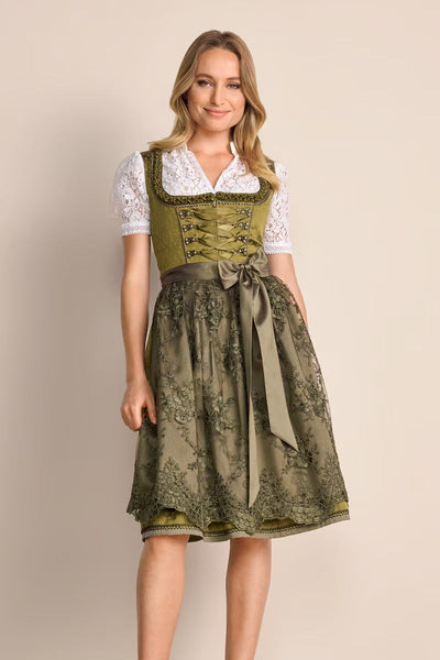 Kruger Midi Dirndl 2pcs. 60cm "Mirna" green  (low stock)