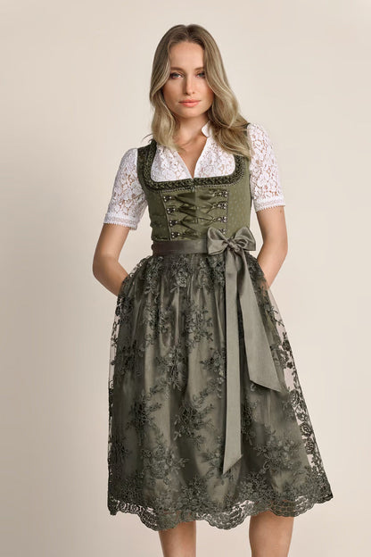 Kruger Long Dirndl 2pcs. 70cm "Mirna" green (low stock)
