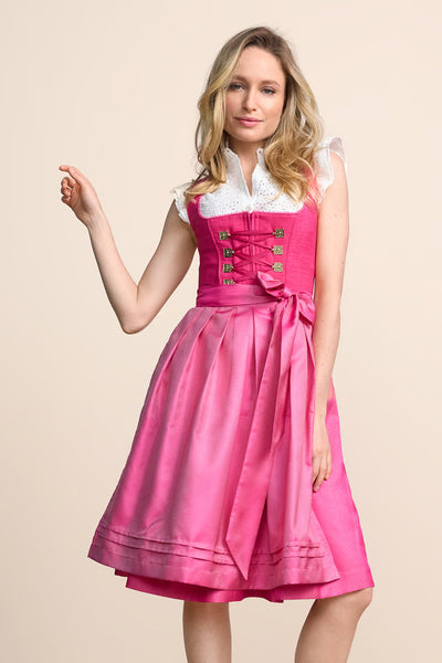 Kruger Midi Dirndl 2pcs. 60cm "Caryselle" pink