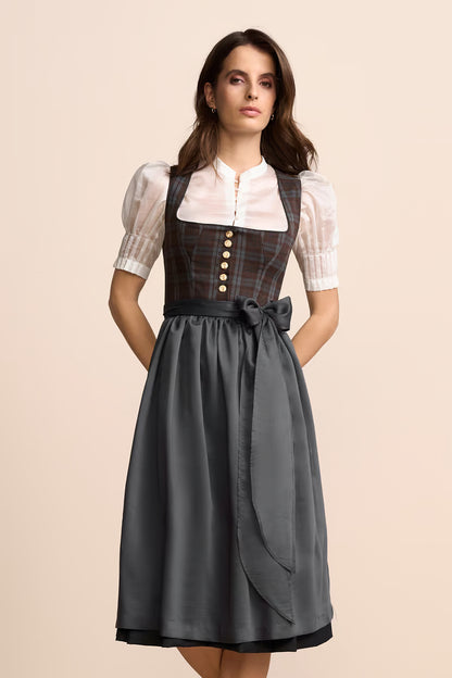 Krüger Nieke Long Dirndl, Blue — 70cm 2pc Set
