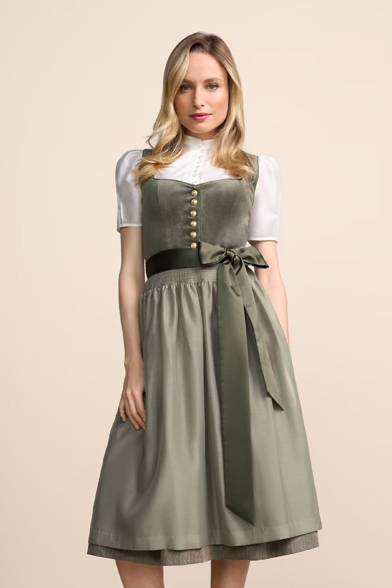 Kruger Long Dirndl 2pcs. 70cm "Avara" olive