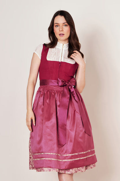 Kruger Long Dirndl 2pcs. 70cm "Flaminia" red