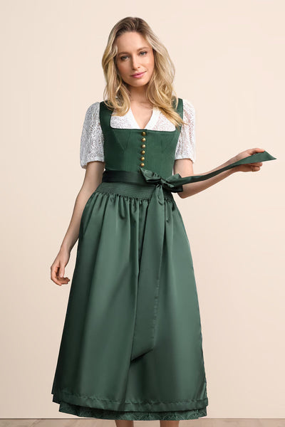 Kruger Long Dirndl 2pcs. 80cm "Masha" green