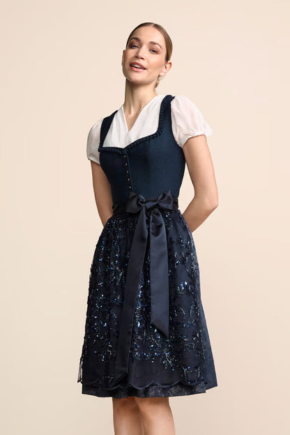 Kruger Midi Dirndl 2pcs. 60cm "Fayana" blue