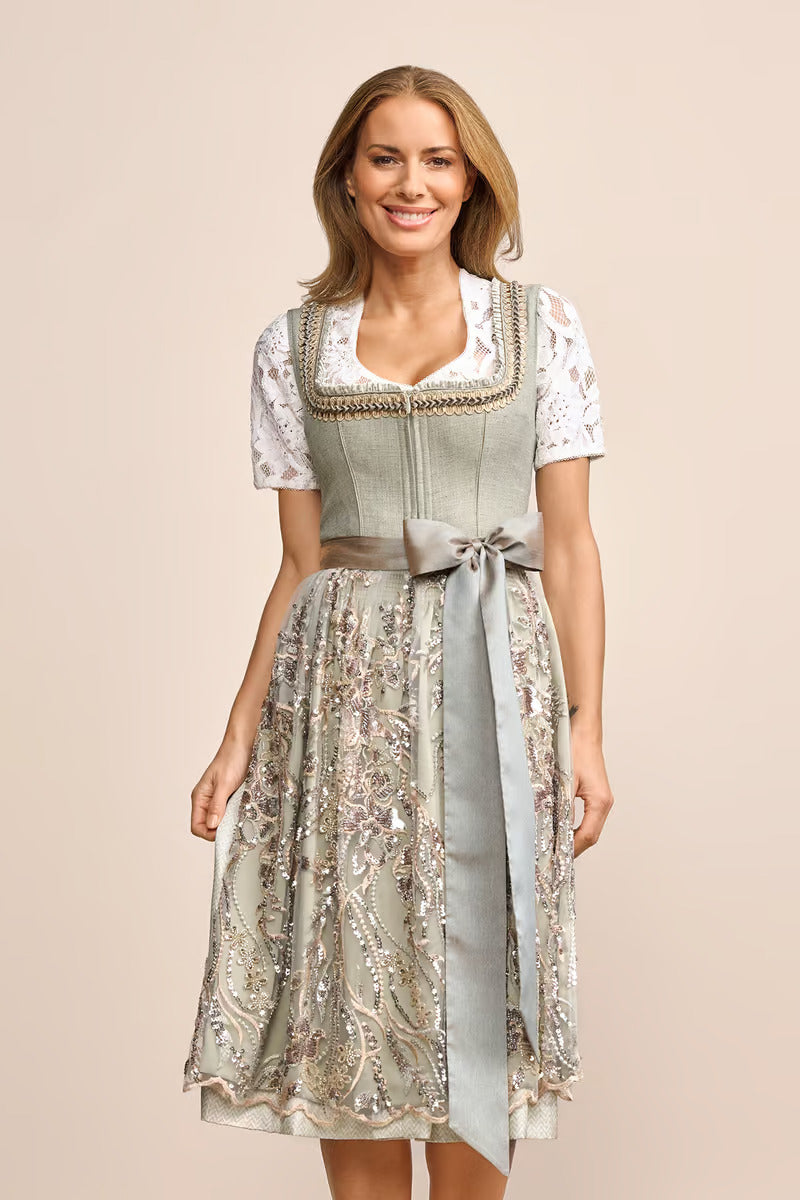 Kruger Long Dirndl 2pcs. 70cm "Fanella" green (low stock)