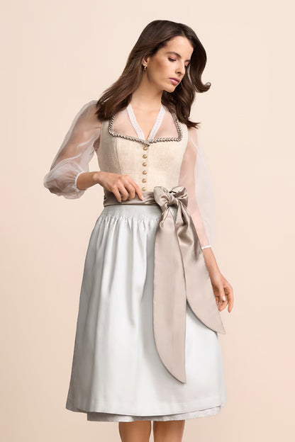 Krüger Helina Long Dirndl, Beige — 70cm 2pc Set