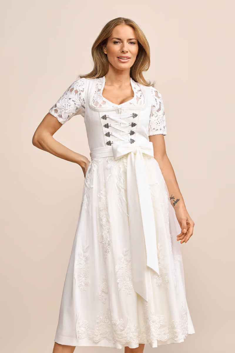 Kruger Wedding Dirndl 2pcs. 80cm "Yaisa" ecru