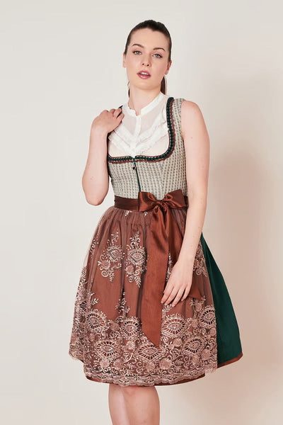 Kruger Midi Dirndl 2pcs. 60 cm "ASTERIA" green (low stock)
