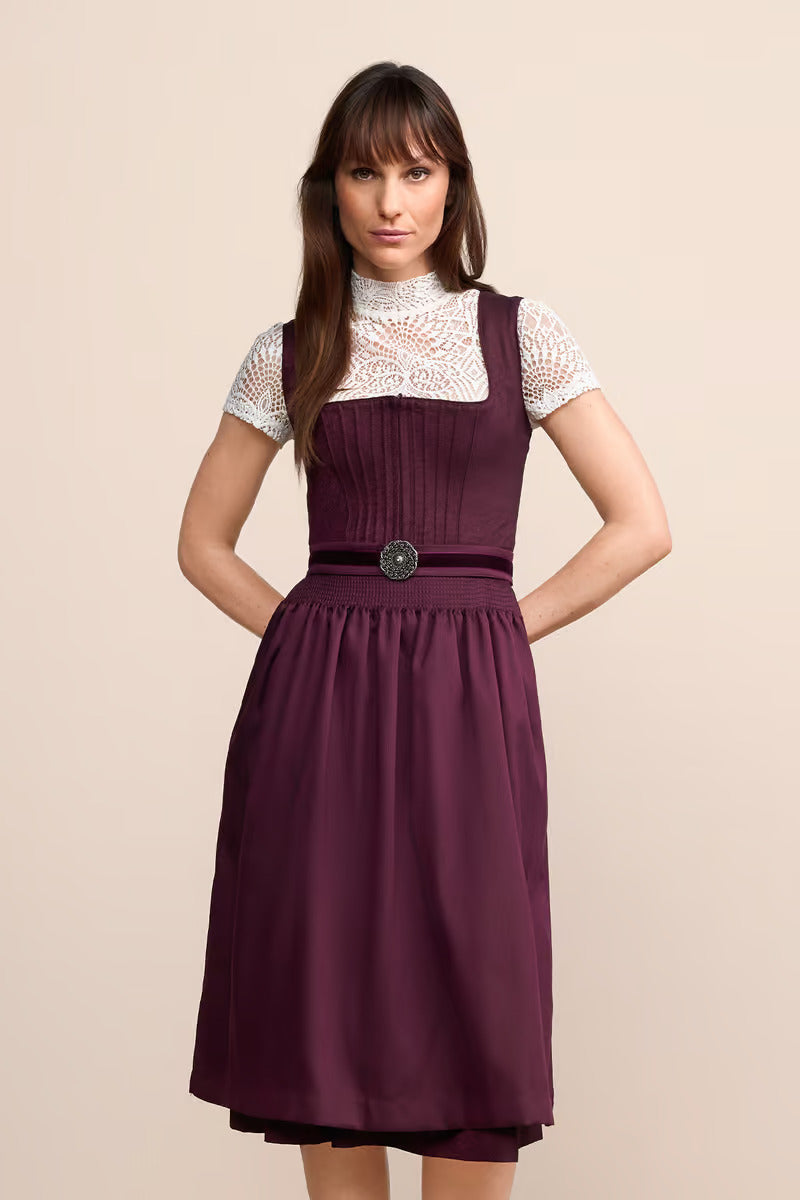(new) Kruger Long Dirndl 2pcs. 70cm "Cinja" maroon