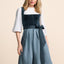 Kruger Midi Dirndl 2pcs. 60cm "Lynette" blue