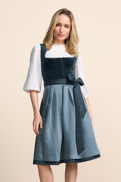 Kruger Midi Dirndl 2pcs. 60cm "Lynette" blue