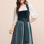 Kruger Long Dirndl 2pcs. 70cm "Lynette" blue