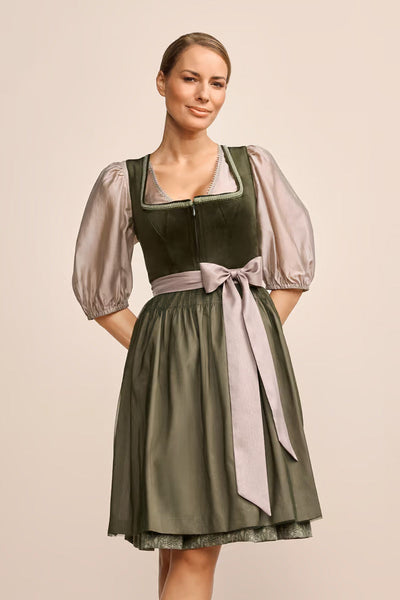 Kruger Midi Dirndl 2pcs. 60cm "Farine" green