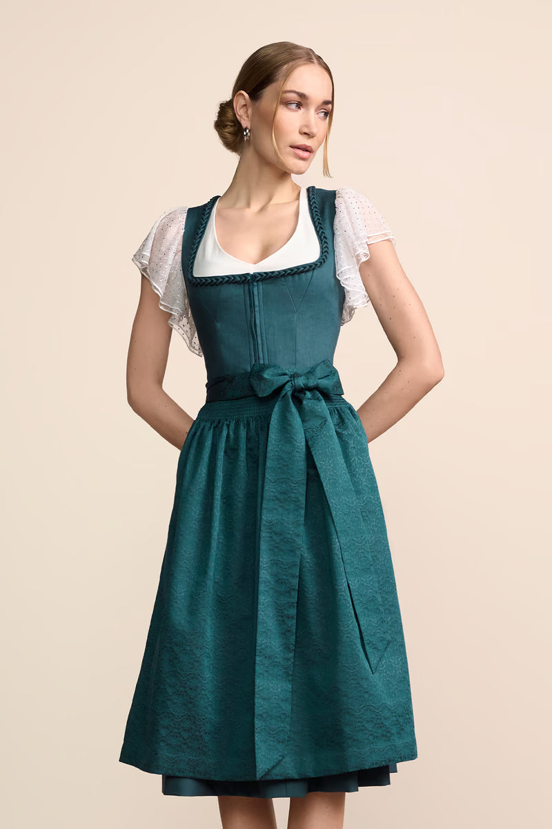 Kruger Long Dirndl 2pcs. 70cm "Micaela" turquoise