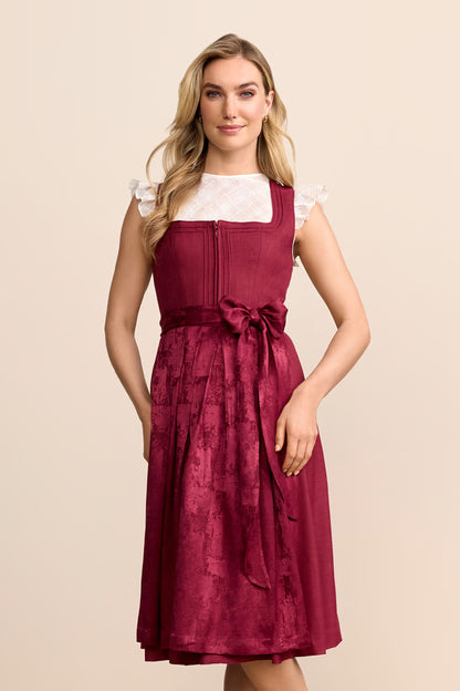 Krüger Roselin Long Dirndl, Red — 70cm 2pc Set