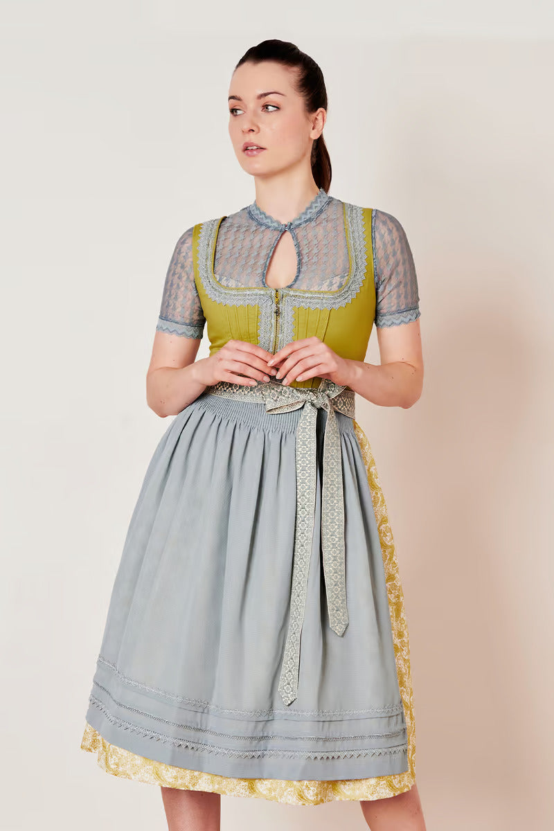 Kruger Long Dirndl 2pcs. 70cm "Eltje" yellow