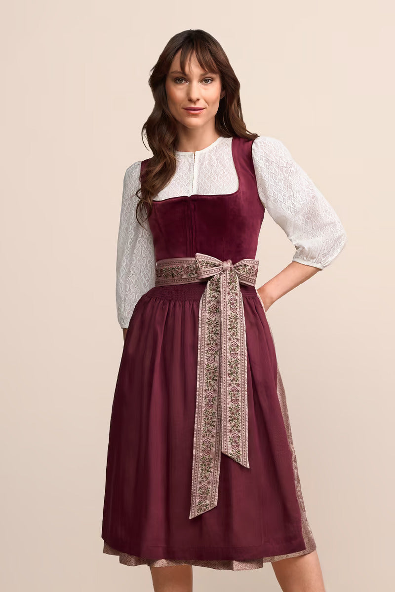 (new) Kruger Long Dirndl 2pcs. 70cm "Elaina" red