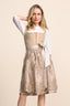 Kruger Midi Dirndl 2pcs. 60cm "Lysandra" biege