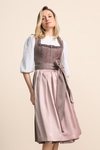 Kruger Long Dirndl 2pcs. 70cm "Ceressida" brown