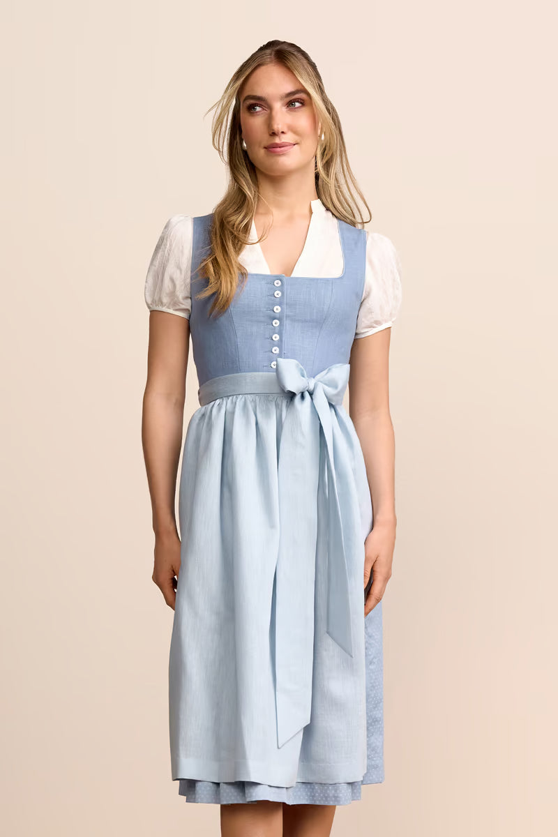 Kruger Lindiwe Long Dirndl, Blue — 70cm 2pc Set