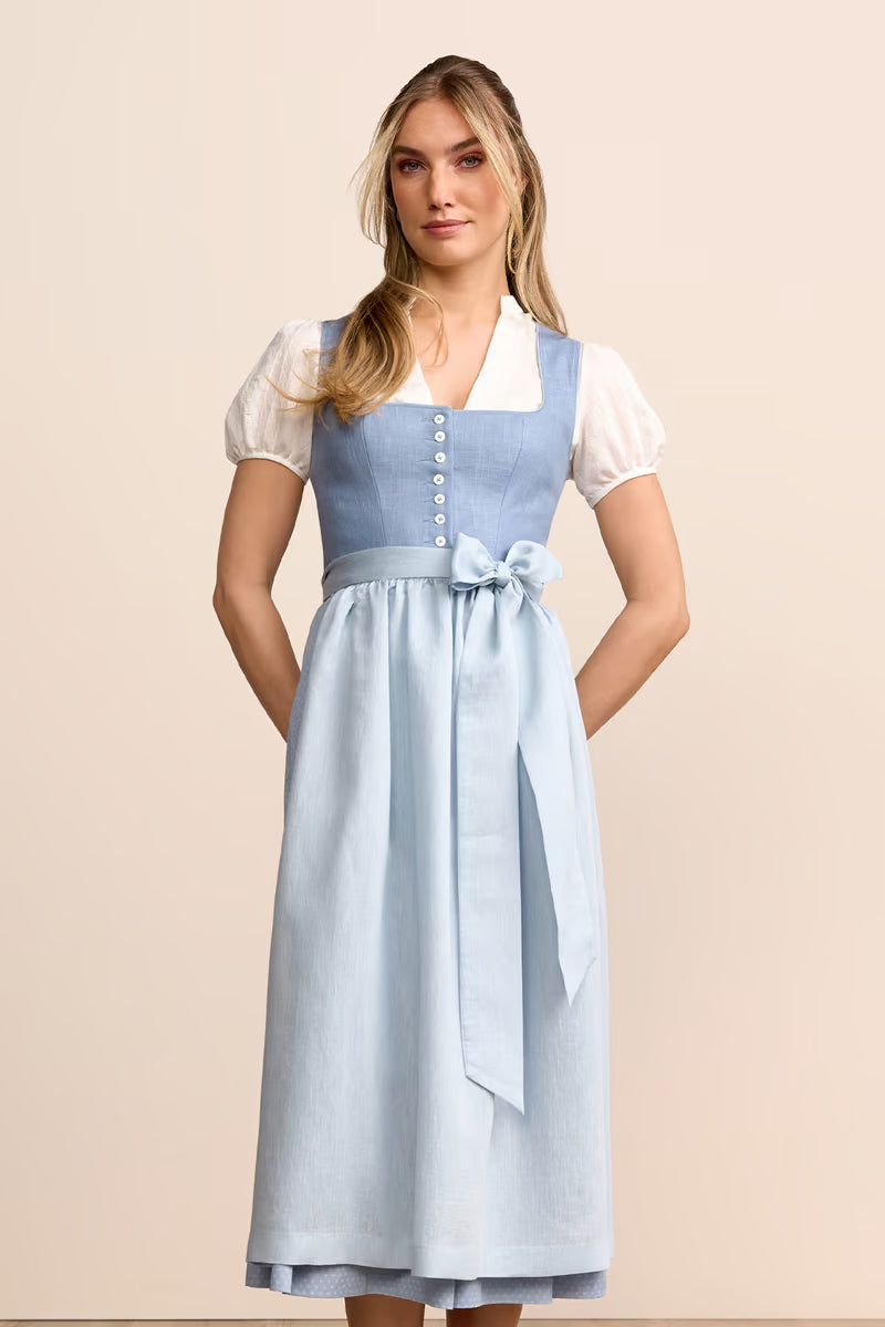 Kruger Lindiwe Maxi Dirndl, Blue — 80cm 2pc Set