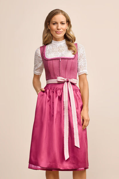 Kruger Long Dirndl 2pcs. 70cm "Vianne" pink