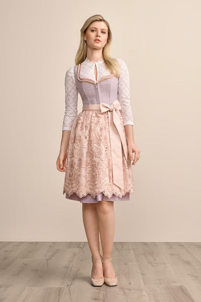 Kruger Midi Dirndl 2pcs. 60cm "Marybelle" purple (low stock)